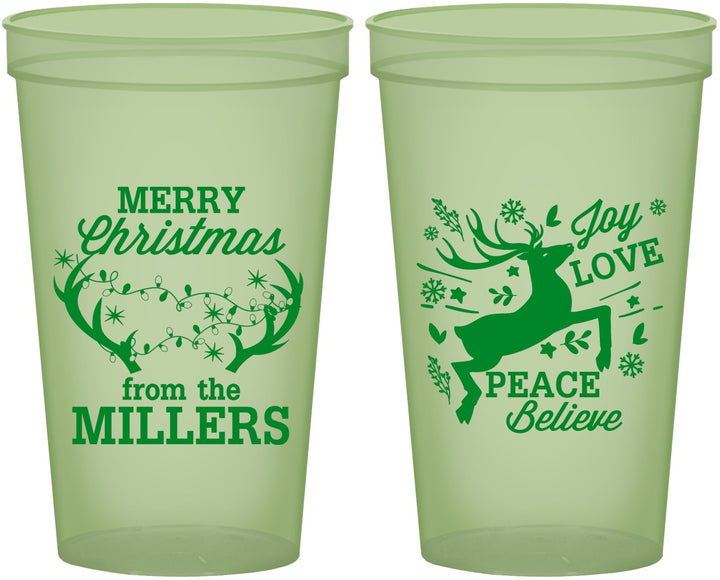 Custom Christmas 22 oz Glow In The Dark Cups - Reindeer | 280003