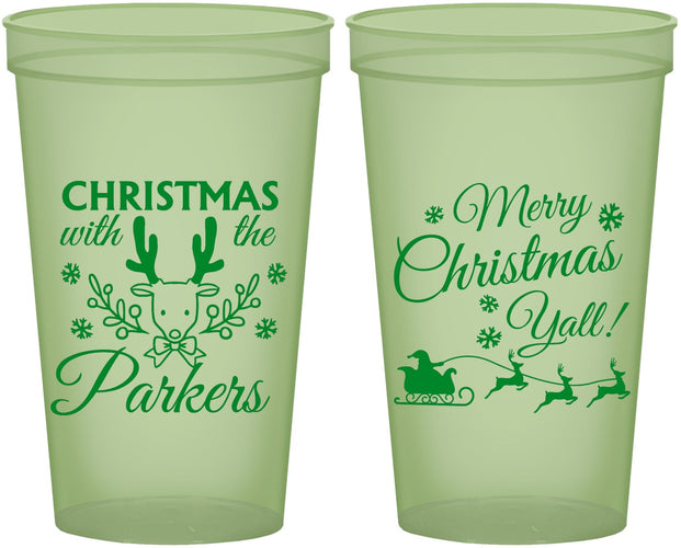 Custom Christmas 22 oz Glow In The Dark Cups - Reindeer | 280005