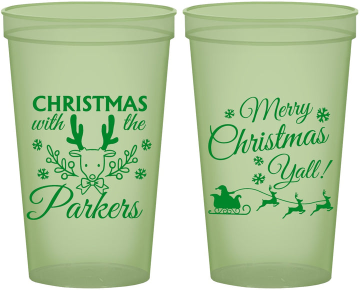 Custom Christmas 22 oz Glow In The Dark Cups - Reindeer | 280005