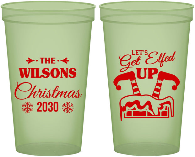 Custom Christmas 22 oz Glow In The Dark Cups - Lets Get Elfed Up | 280006