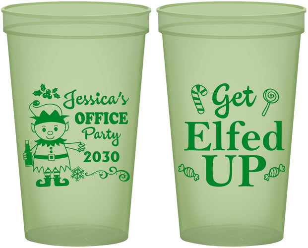 Custom Christmas 22 oz Glow In The Dark Cups - Lets Get Elfed Up | 280007