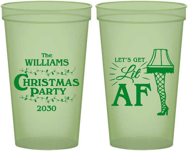 Custom Christmas 22 oz Glow In The Dark Cups - Lit Af | 280011