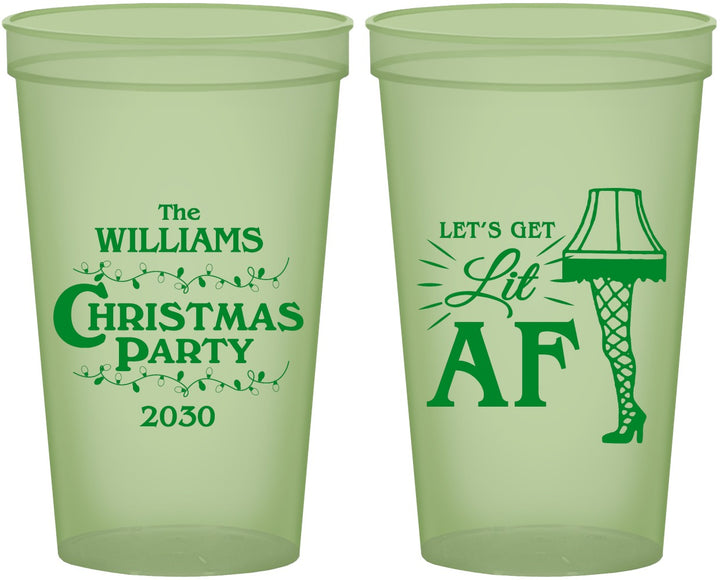 Custom Christmas 22 oz Glow In The Dark Cups - Lit Af | 280011
