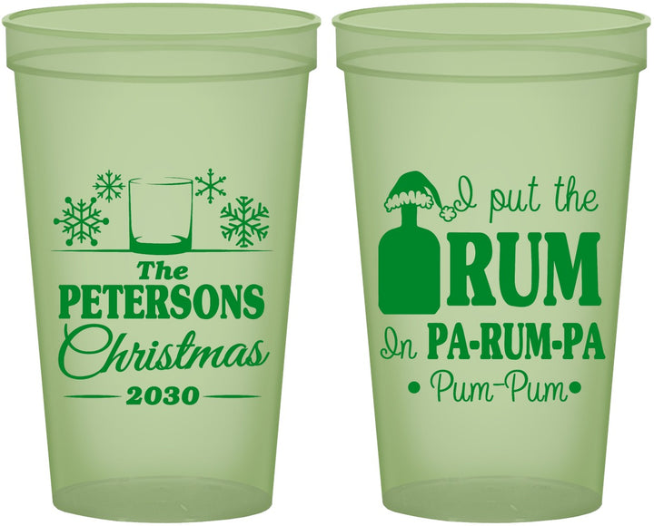 Custom Christmas 22 oz Glow In The Dark Cups - Pa Rum Pa | 280013