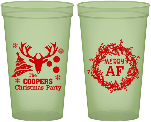 Custom Christmas 22 oz Glow In The Dark Cups - Merry Af | 280014