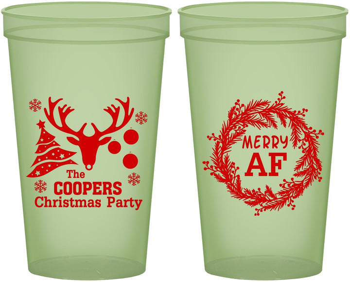 Custom Christmas 22 oz Glow In The Dark Cups - Merry Af | 280014