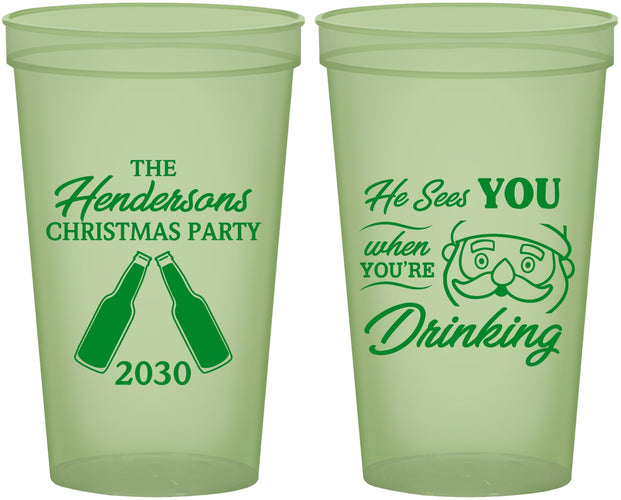 Custom Christmas 22 oz Glow In The Dark Cups - Santa | 280015