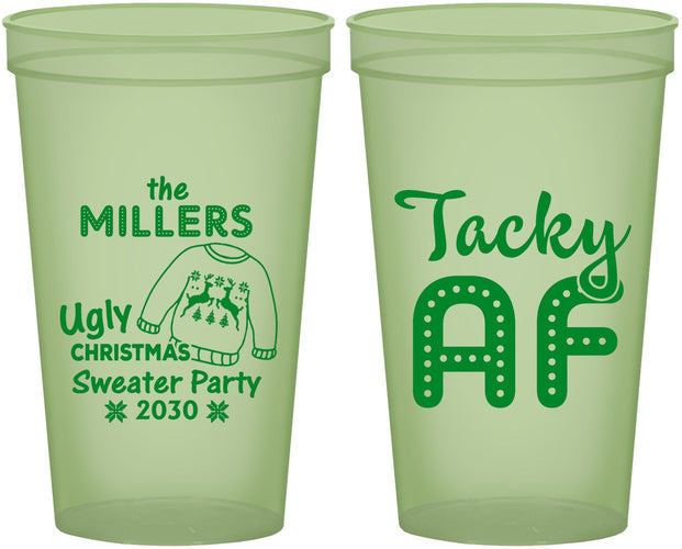 Custom Christmas 22 oz Glow In The Dark Cups - Tacky Af | 280017