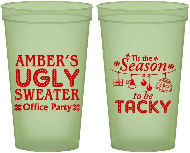 Custom Christmas 22 oz Glow In The Dark Cups - Til The Season To Be Tacky | 280020