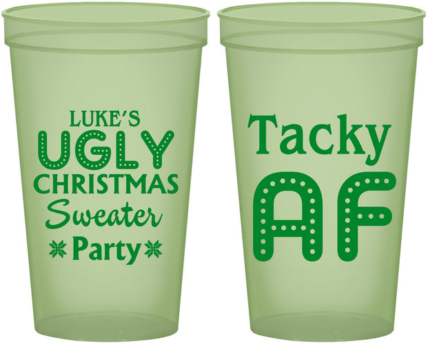 Custom Christmas 22 oz Glow In The Dark Cups - Tacky Af | 280021