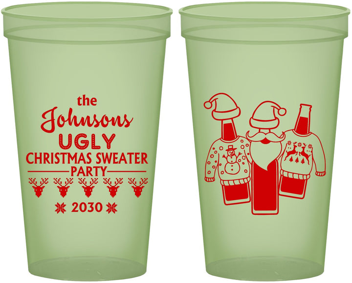 Custom Christmas 22 oz Glow In The Dark Cups - Ugly Sweater | 280022