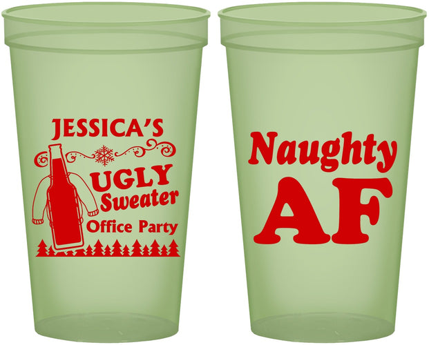 Custom Christmas 22 oz Glow In The Dark Cups - Eat Drink Be Ugly | 280024