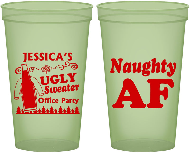 Custom Christmas 22 oz Glow In The Dark Cups - Eat Drink Be Ugly | 280024