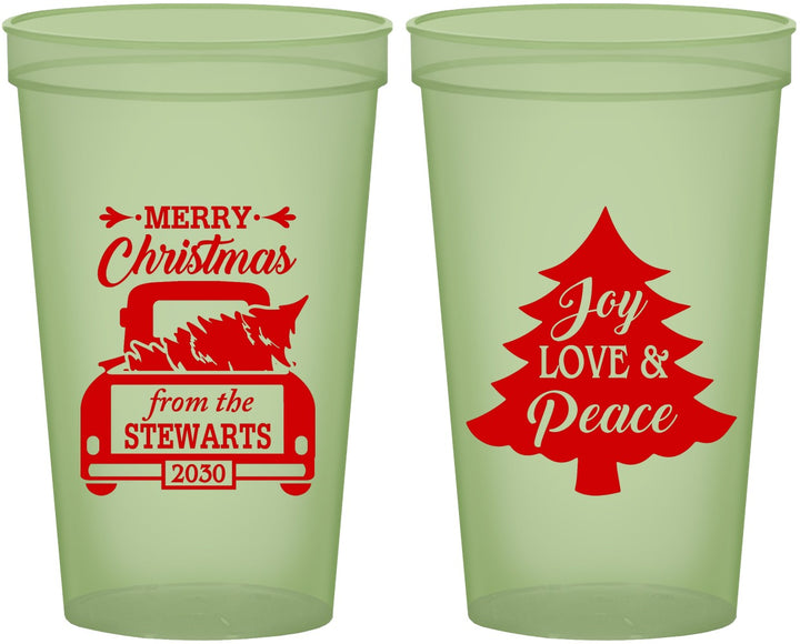 Custom Christmas 22 oz Glow In The Dark Cups - Christmas Tree | 280026
