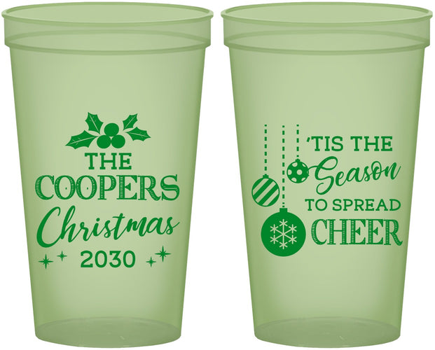 Custom Christmas 22 oz Glow In The Dark Cups - Tis The Season | 280027