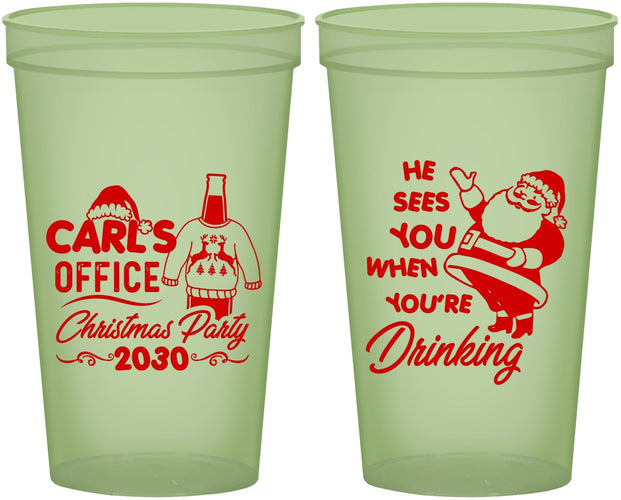 Custom Christmas 22 oz Glow In The Dark Cups - Santa Claus | 280028