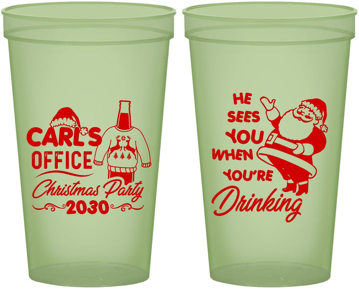 Custom Christmas 22 oz Glow In The Dark Cups - Santa Claus | 280028