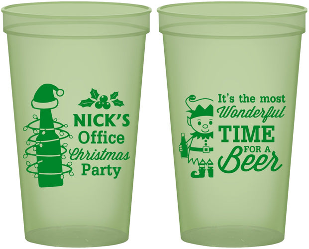 Custom Christmas 22 oz Glow In The Dark Cups - Elf | 280029
