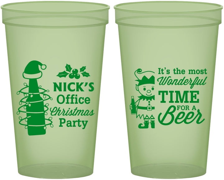 Custom Christmas 22 oz Glow In The Dark Cups - Elf | 280029