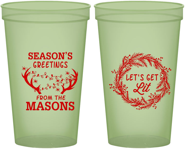 Custom Christmas 22 oz Glow In The Dark Cups - Lets Get Lit | 280032