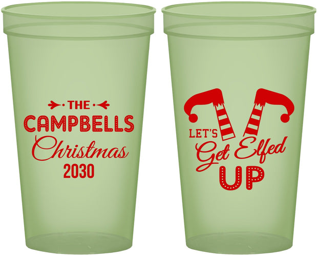 Custom Christmas 22 oz Glow In The Dark Cups - Lets Get Elfed Up | 280036