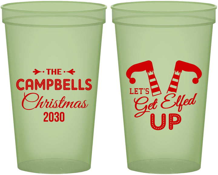Custom Christmas 22 oz Glow In The Dark Cups - Lets Get Elfed Up | 280036