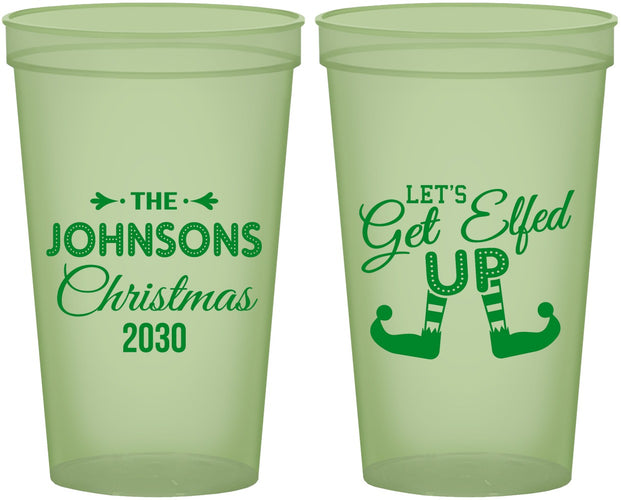 Custom Christmas 22 oz Glow In The Dark Cups - Lets Get Elfed Up | 280037