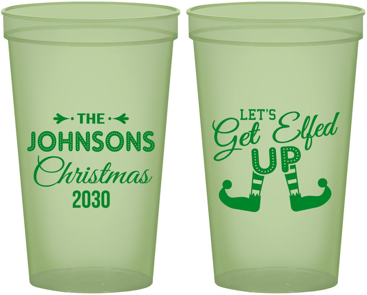 Custom Christmas 22 oz Glow In The Dark Cups - Lets Get Elfed Up | 280037