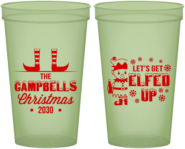 Custom Christmas 22 oz Glow In The Dark Cups - Lets Get Elfed Up | 280038