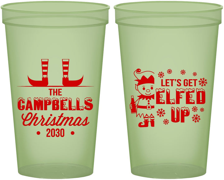 Custom Christmas 22 oz Glow In The Dark Cups - Lets Get Elfed Up | 280038