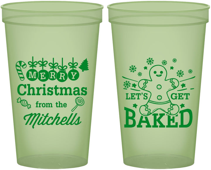 Custom Christmas 22 oz Glow In The Dark Cups - Lets Get Baked | 280039