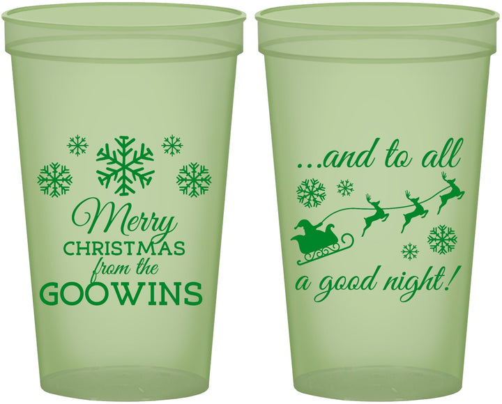 Custom Christmas 22 oz Glow In The Dark Cups - To All A Good Night | 280041