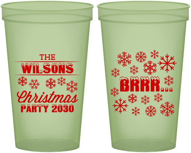 Custom Christmas 22 oz Glow In The Dark Cups - Snowflakes | 280042