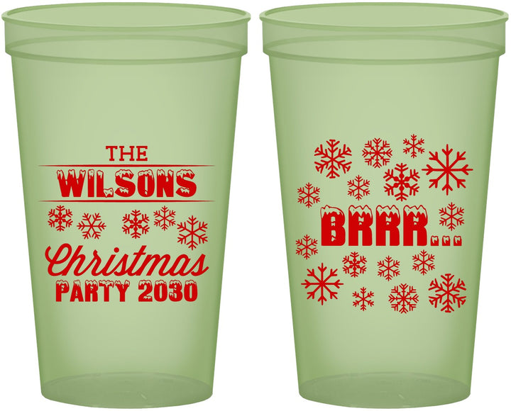Custom Christmas 22 oz Glow In The Dark Cups - Snowflakes | 280042