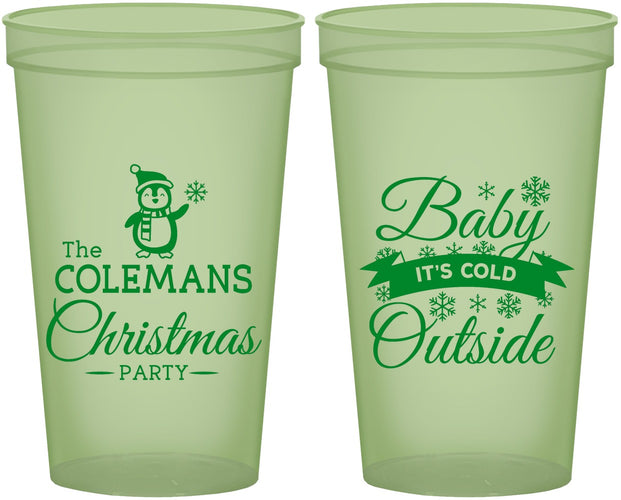 Custom Christmas 22 oz Glow In The Dark Cups - Cold Outside | 280043