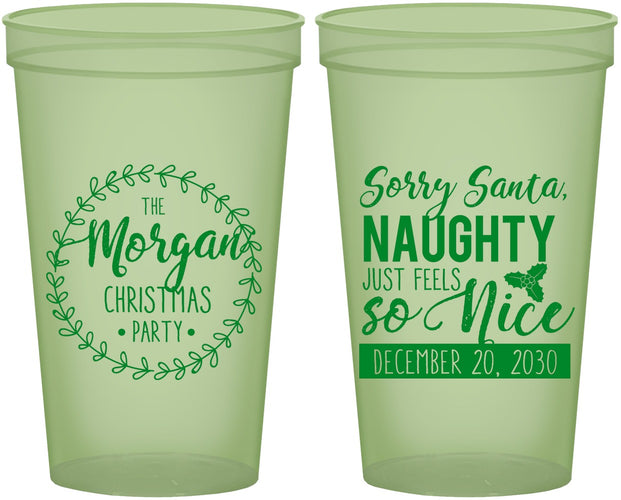 Custom Christmas 22 oz Glow In The Dark Cups - Naughty Or Nice | 280047