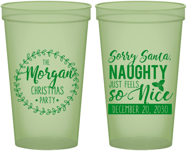 Custom Christmas 22 oz Glow In The Dark Cups - Naughty Or Nice | 280047