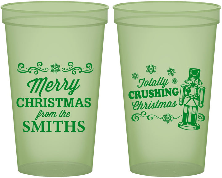 Custom Christmas 22 oz Glow In The Dark Cups - Snowflakes | 280053