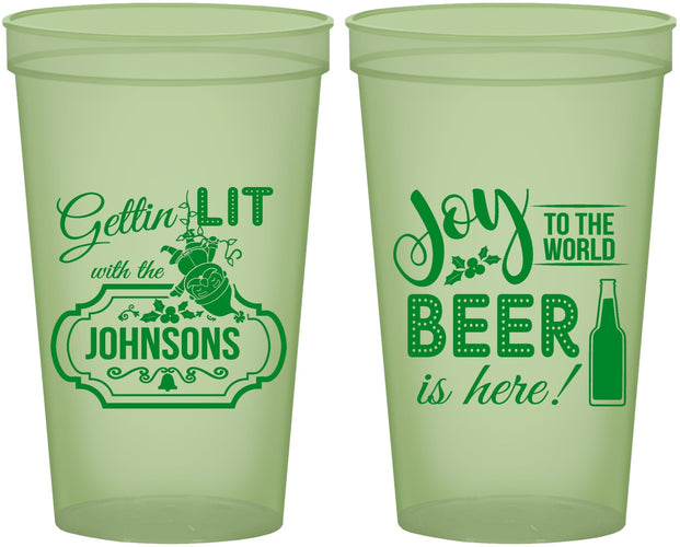 Custom Christmas 22 oz Glow In The Dark Cups - Wine | 280055