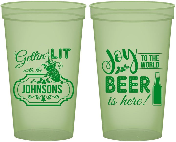 Custom Christmas 22 oz Glow In The Dark Cups - Wine | 280055