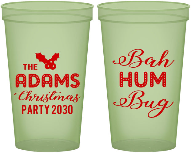 Custom Christmas 22 oz Glow In The Dark Cups - Bah Hum Bug | 280058