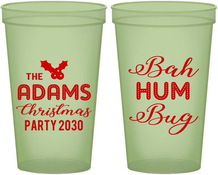Custom Christmas 22 oz Glow In The Dark Cups - Bah Hum Bug | 280058