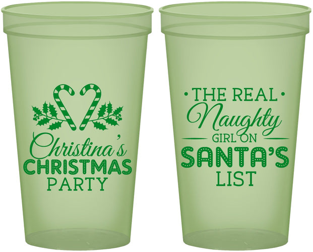 Custom Christmas 22 oz Glow In The Dark Cups - Naughty List | 280059