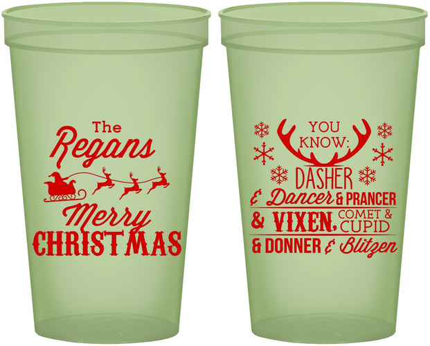 Custom Christmas 22 oz Glow In The Dark Cups - Reindeer | 280062