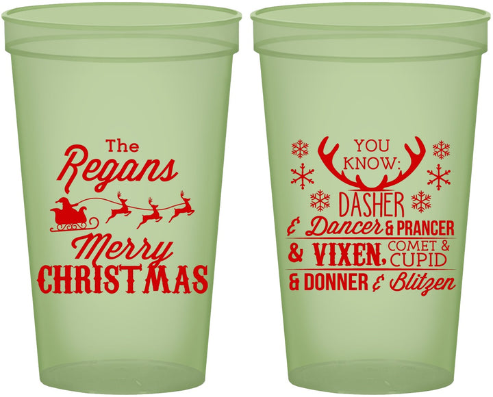Custom Christmas 22 oz Glow In The Dark Cups - Reindeer | 280062