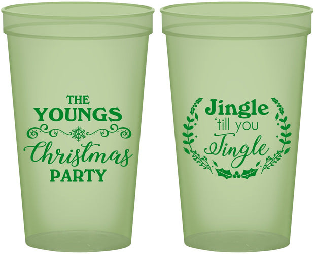 Custom Christmas 22 oz Glow In The Dark Cups - Jingle Til You Jingle | 280063