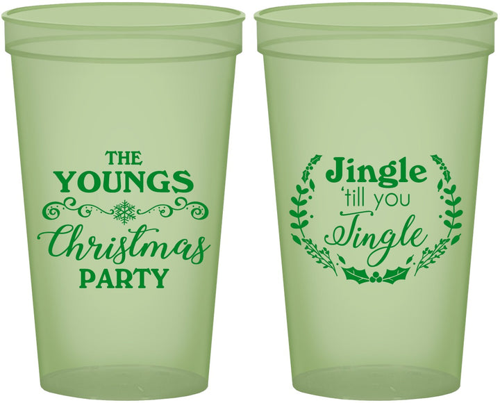 Custom Christmas 22 oz Glow In The Dark Cups - Jingle Til You Jingle | 280063
