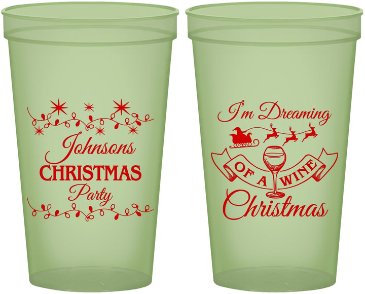 Custom Christmas 22 oz Glow In The Dark Cups - Wine | 280068