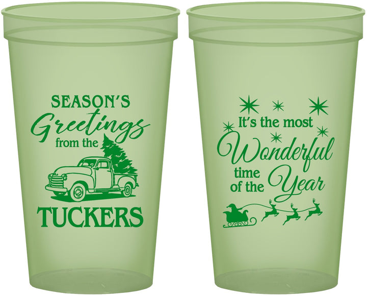 Custom Christmas 22 oz Glow In The Dark Cups - Season Greetings | 280071