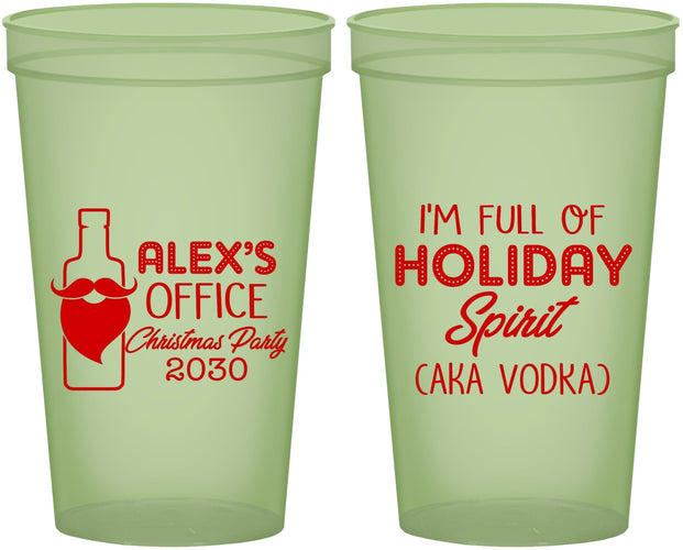 Custom Christmas 22 oz Glow In The Dark Cups - Holiday Spirit | 280072
